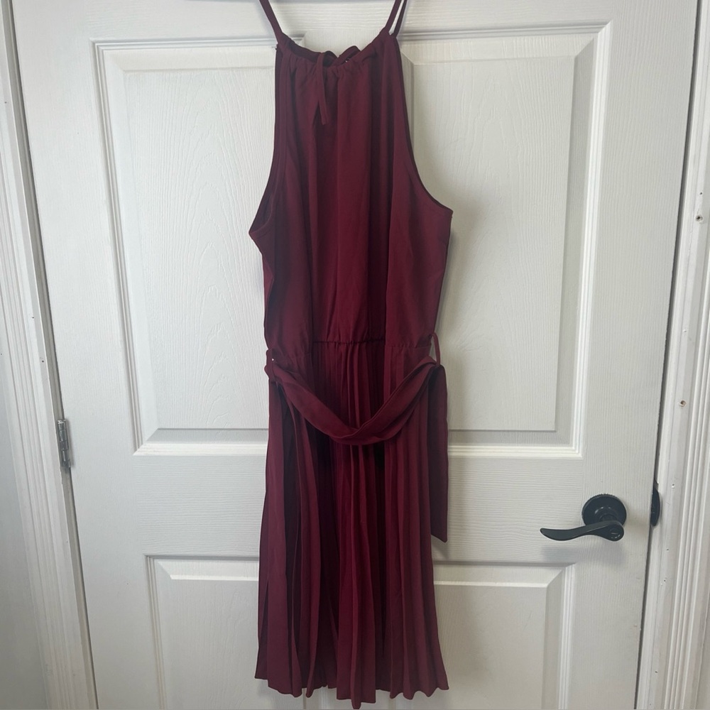 BTFBM  SLEEVELESS HALTER SUMMER  DRESS Burgundy SIZE  XL NWT